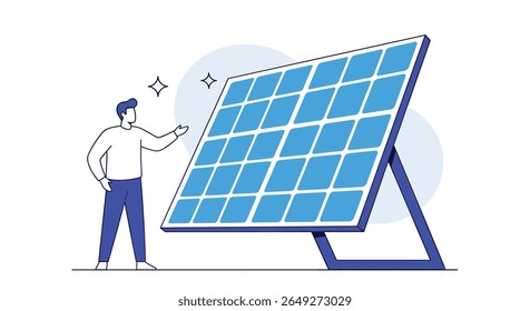 Ilustração do conceito de aproveitamento da energia solar e do seu potencial para um futuro sustentável