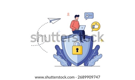 Illustrating digital security and online privacy protection in the modern world.