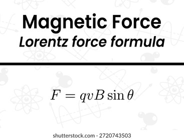 Ilustrando la fórmula de fuerza fundamental de Lorentz que calcula la fuerza magnética que actúa sobre una partícula cargada en un campo