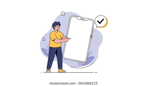 Ilustrando uma Pessoa que Detém uma Lista de Verificação com uma Tarefa Concluída Marcada