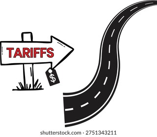 Illustrating the Road to Tariffs: Economic Impact and Trade Policy Concept
