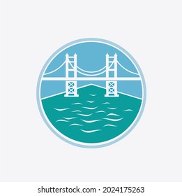 illustratio of Golden Gate bridge, vector art.