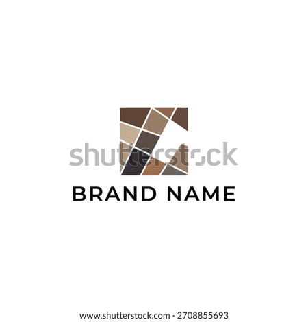ILLUSTRATIO LETTER C SQUARE BRICK STONES MARBLE SIMPLE FLAT COLOR TEMPLATE DESIGN LOGO ICON VECTOR