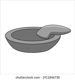 illustratioin vector graphic of javanese kitchenware made from stone