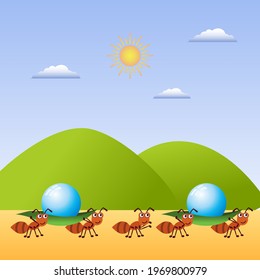 illustration 03 a group of ants vector design illustration