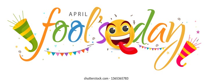 Illustration Of 1 April Happy Fools' Day Celebration Background.