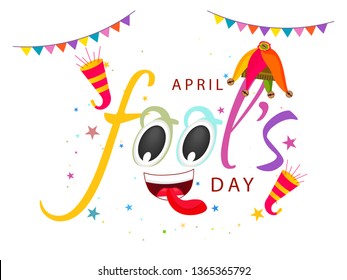 Illustration Of 1 April Happy Fools' Day Celebration Background.