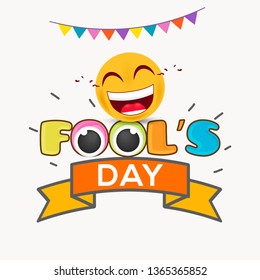 Illustration Of 1 April Happy Fools' Day Celebration Background.