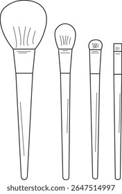 A ilustração de 1 conjunto de pincel cosmético