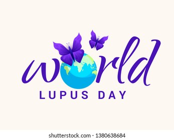 Illustration Of 10 May World Lupus Day Background.