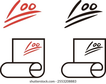 ilustração da folha de respostas de 100 pontos