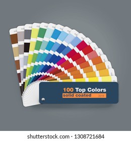 Illustration of 100 top colors palette guide for print, web and multimedia design usage