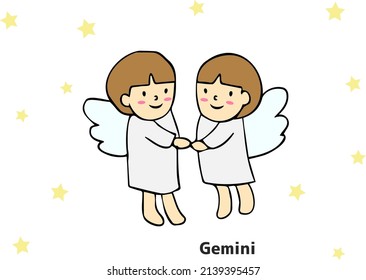 Illustration of the 12 constellations Gemini