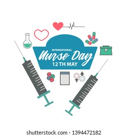 Illustration Of 12 May International Nurse Day Background.
