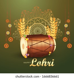 Illustration Of 13 January Punjabi Festival Happy Lohri Celebration Background.