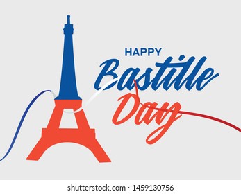 
Illustration Of 14th July Background For French National Day,Happy Bastille Day.