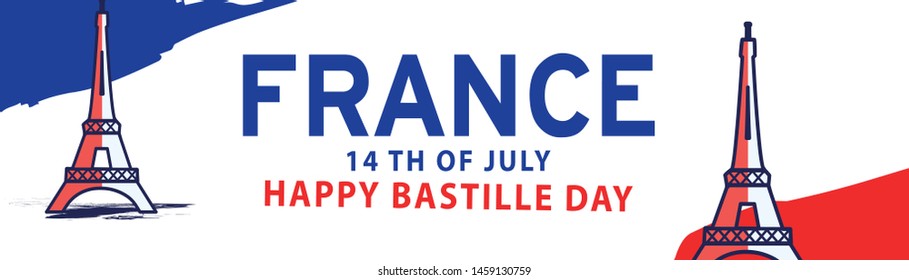 
Illustration Of 14th July Background For French National Day,Happy Bastille Day.