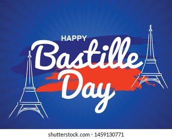 
Illustration Of 14th July Background For French National Day,Happy Bastille Day.