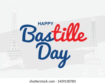
Illustration Of 14th July Background For French National Day,Happy Bastille Day.