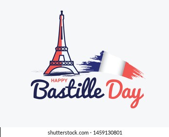
Illustration Of 14th July Background For French National Day,Happy Bastille Day.