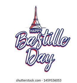 Illustration Of 14th July Background For French National Day,Happy Bastille Day.