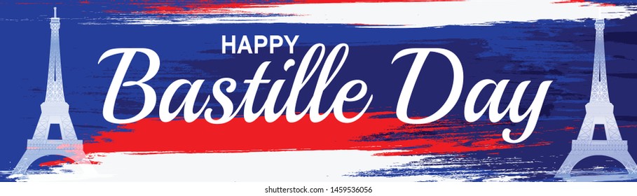 Illustration Of 14th July Background For French National Day,Happy Bastille Day.