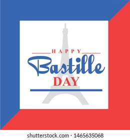 Illustration Of 14th July Background For French National Day,Happy Bastille Day.