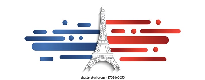 Illustration Of 14th July Background For French National Day,Happy Bastille Day.