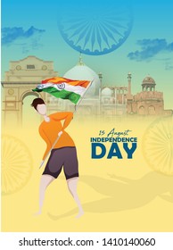 illustration of 15 August  independence day in India celebration 