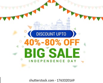 Illustration of 15th August independence day in India Big sale 40-80% off 