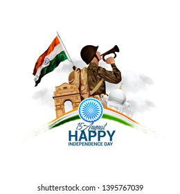 illustration of 15th August india Happy Independence Day