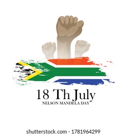 Illustration Of 18 July International Nelson Mandela Day banner or poster.