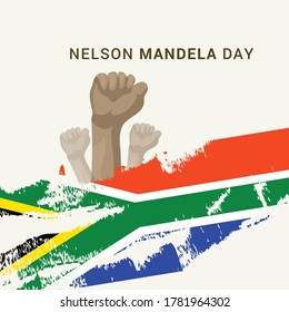Illustration Of 18 July International Nelson Mandela Day banner or poster.