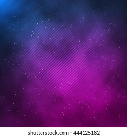 Illustration of 1980 Retro Neon Poster. Outer Space Background