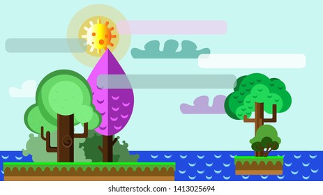 Illustration for 2 D game, vector