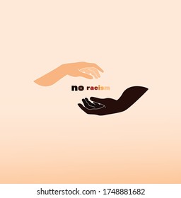 Illustration von 2 Händen. Schwarz-Weiß. Kein rassistisches Poster