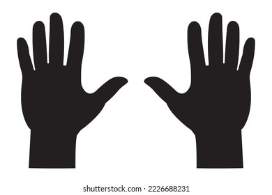 Ilustración del icono de 2 palmas en forma plana. Aislado sobre un fondo blanco.