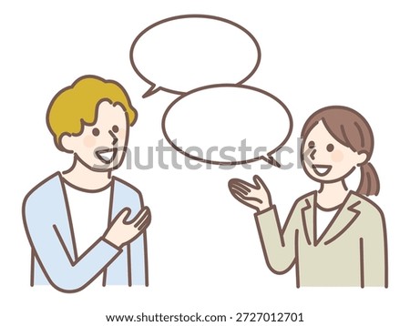 illustration of 2 people talking