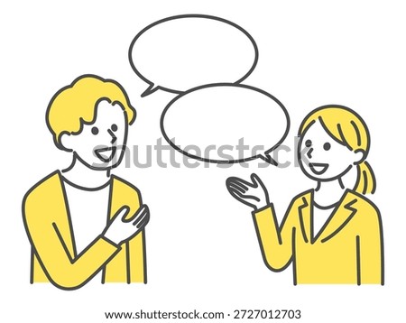 illustration of 2 people talking