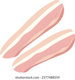 Illustration of 2 rashers of bacon
