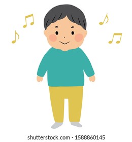 illustration of 2 years old boy
