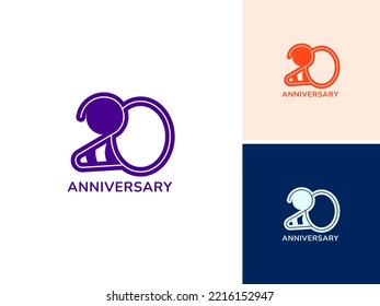 ILLUSTRATION 20 ANNIVERSARY DESIGN SIMPLE LOGO ICON VECTOR