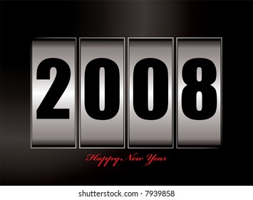 Ilustración de la imagen de 2008 con texto de año nuevo