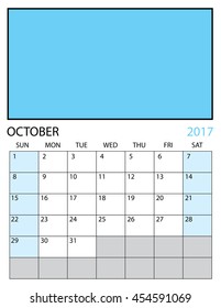 Illustration of a 2017 Calendar - October