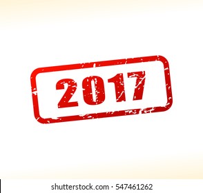 Illustration of 2017 number buffered on white background