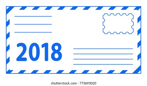 Illustration of the 2018 airmail envelope lettering