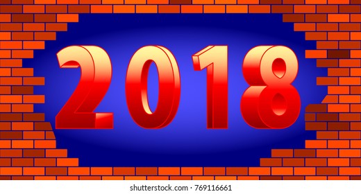 Illustration of the 2018 broken wall lettering