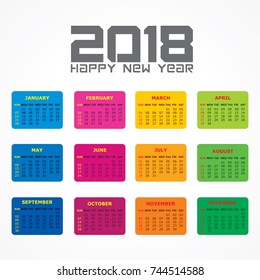 Illustration of 2018 Calendar for new year celebration  