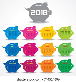 Illustration of 2018 Calendar for new year celebration  