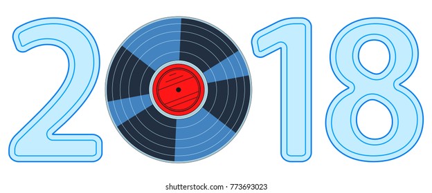 Illustration of the 2018 gramophone record disk lettering